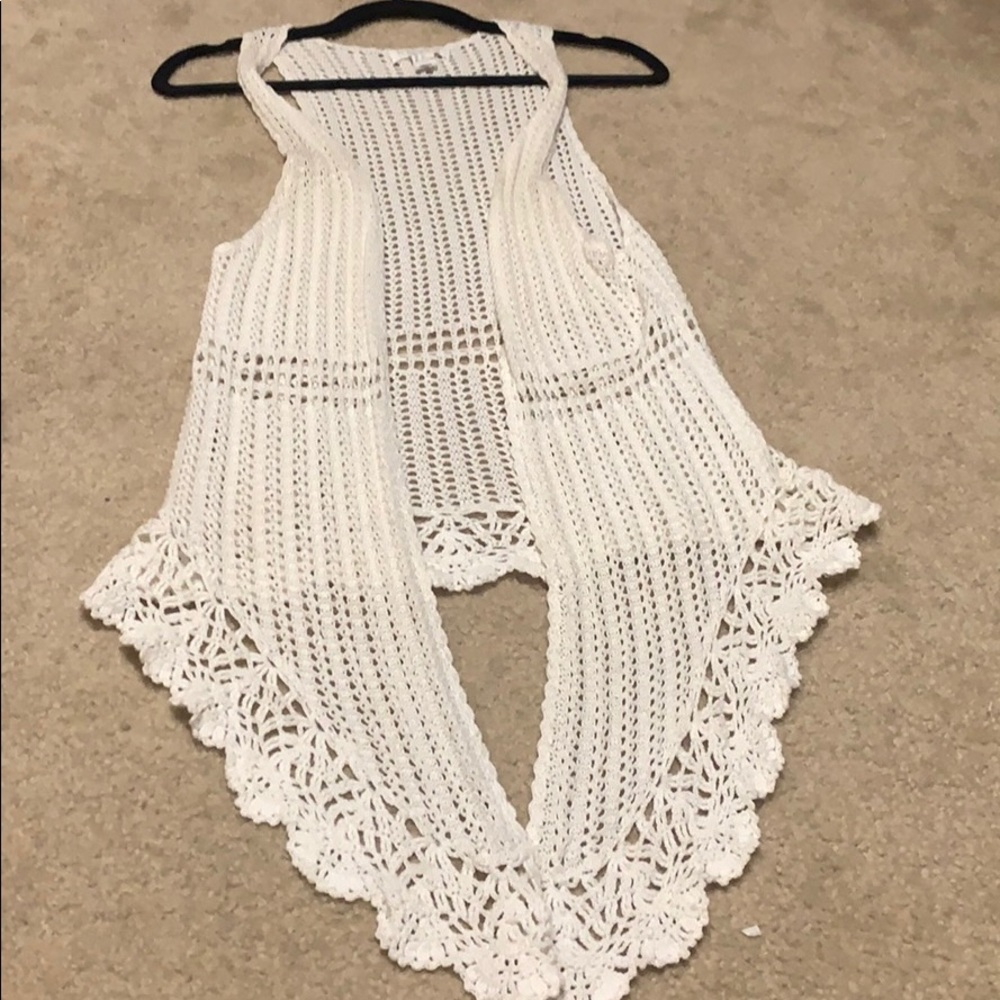 Lacy, cream colored cover up